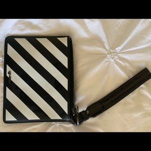 Off-White black and white diagonal “Flat Pouch”